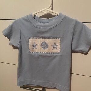 hand smocked Shirt with Starfish and Shell Design